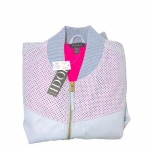 Topshop Womens Blue Vegan Leather Full Zip Pockets Idol Bomber Jacket Sz 12 New